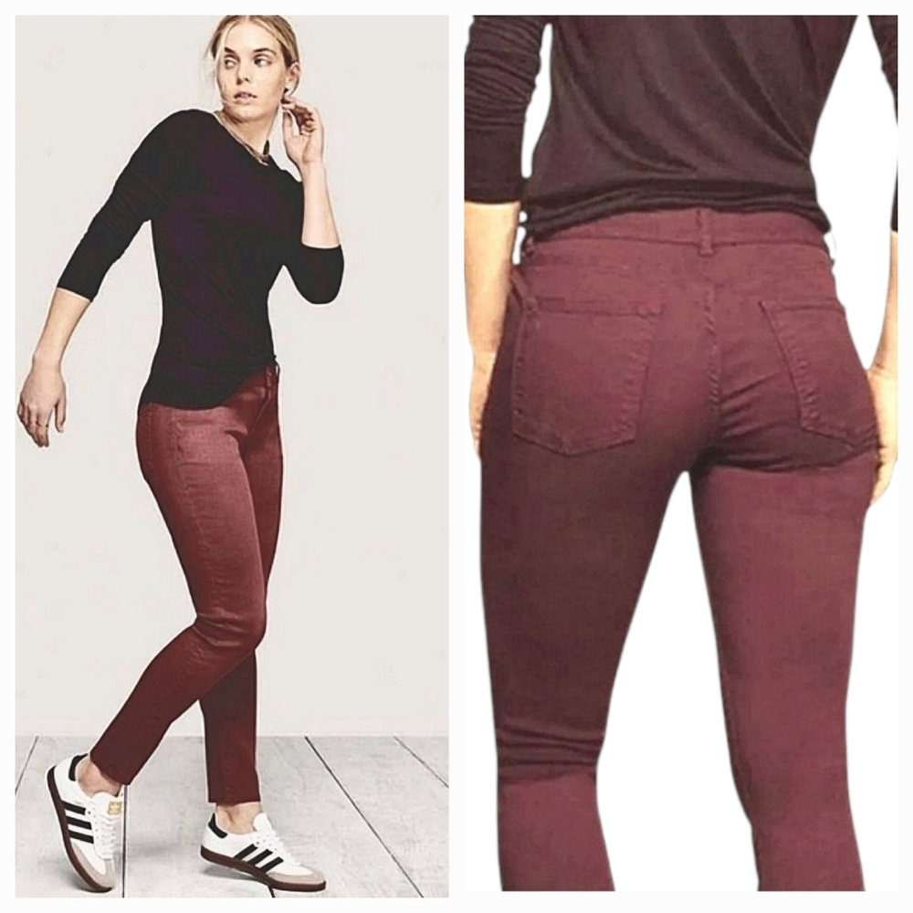 Warp + Weft Women's Sangria Red JFK New York City Skinny Jeans Jeggings Size 8